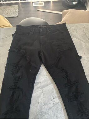 Legacy Edition Sean Super Stretch Distressed Black Jeans Size 34x34